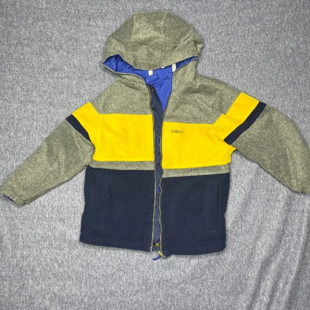 OshKosh Bgosh Boys Blue 3-in-1 System Jacket Fleece Liner Hooded Size L 7